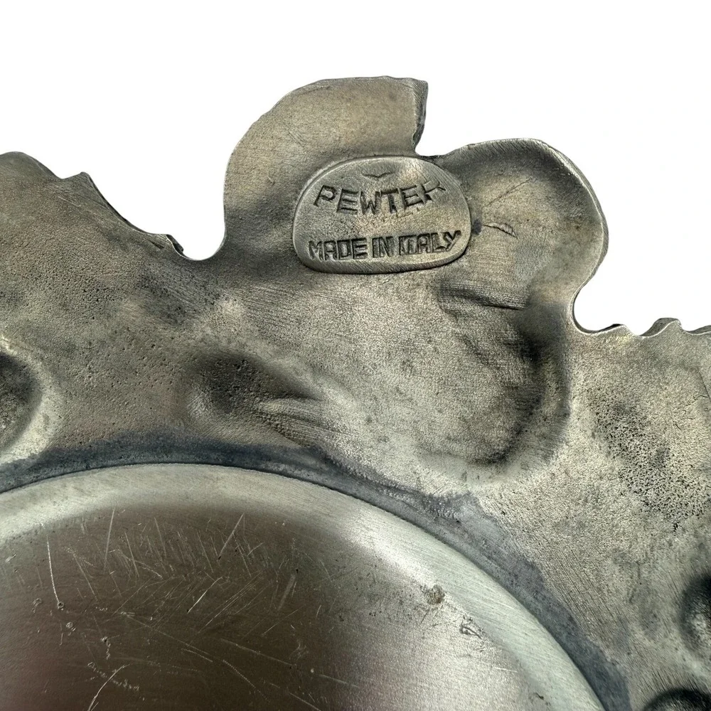 Vintage Italian Pewter Williams Sonoma Fruit Wine Bottle Coaster Grande Cuisine